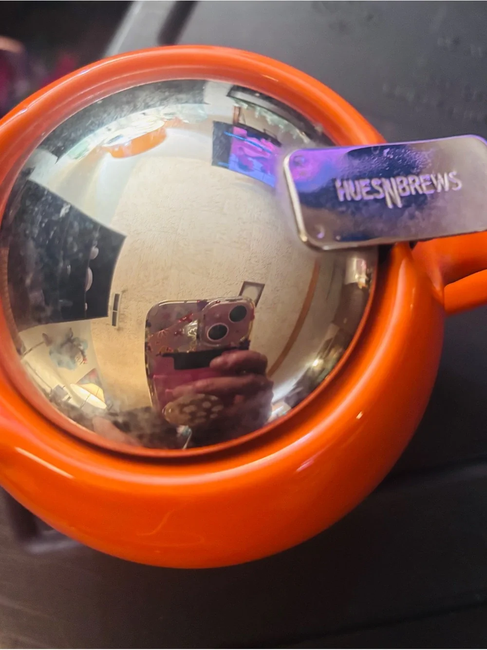 Orange Ceramic Teapot with Stainless Steel Infuser - Unbranded